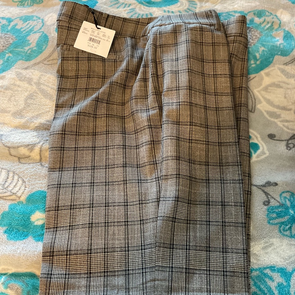 BNWT plaid wide leg pants